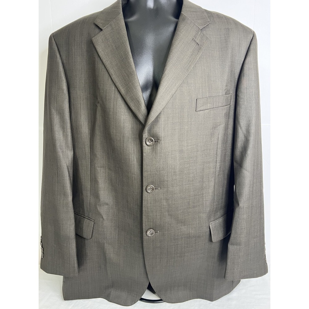 Caravelli Blazer Mens 44R Brown Three Button Paris 3B Sport Coat Classic Lined